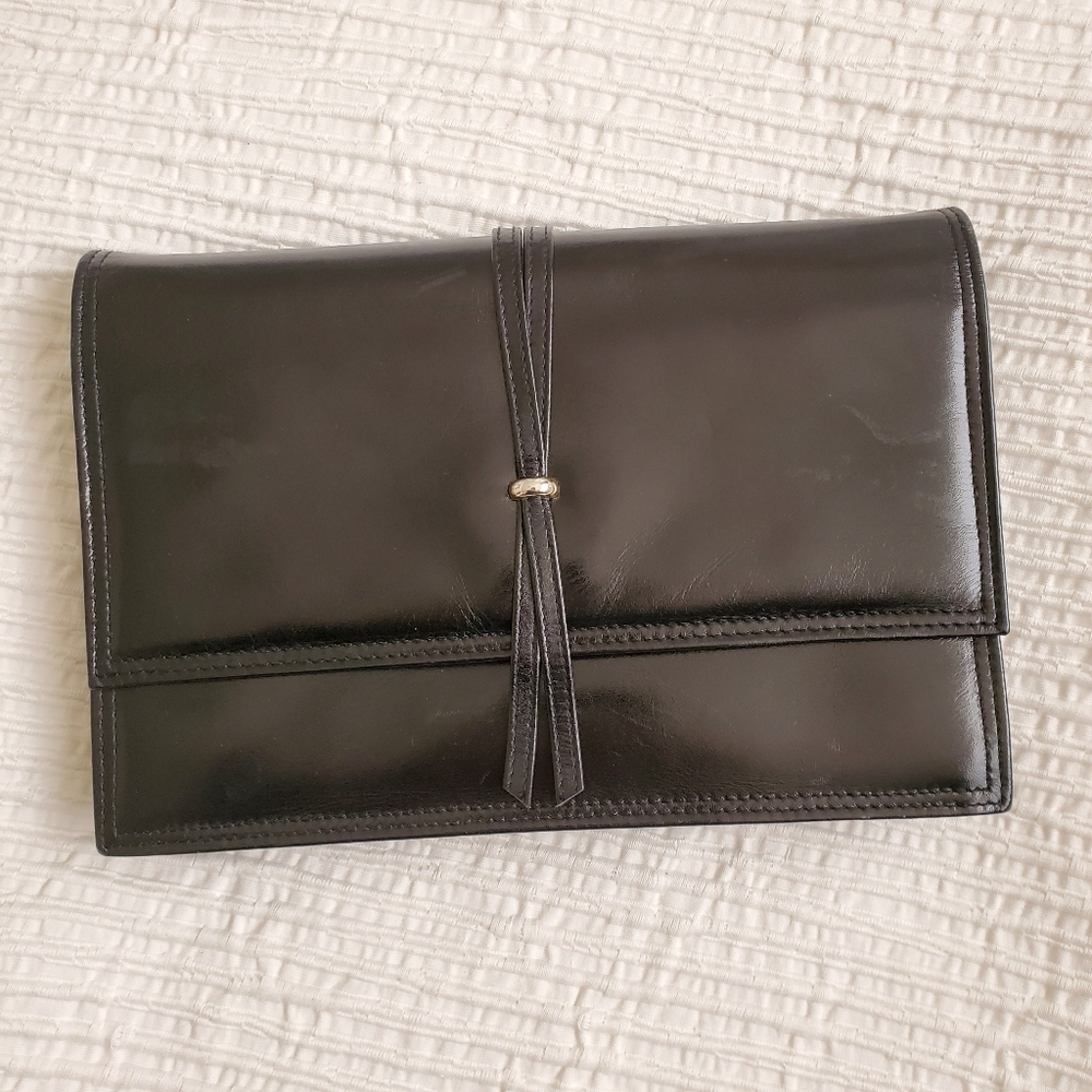 Vintage 70's Black Foldover Clutch